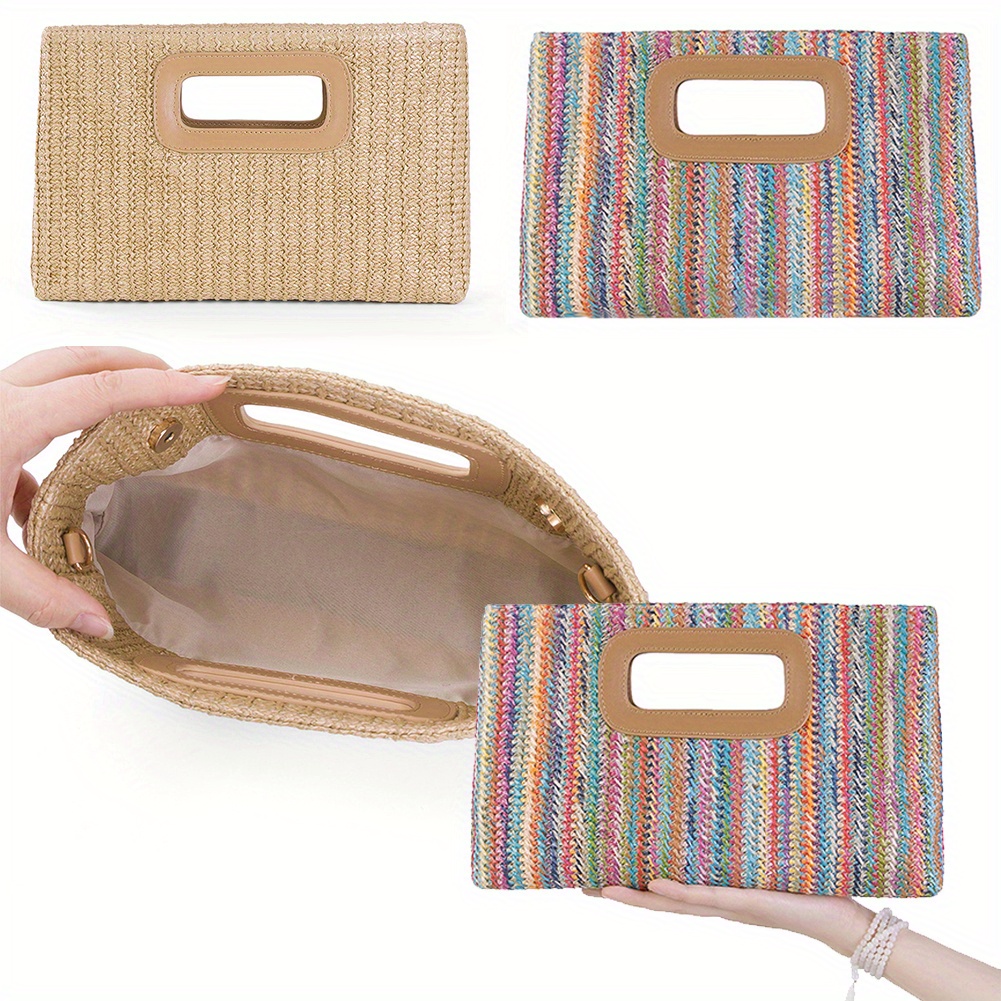 Women'S Raffia Bags - Luxury Clutch Handbag Purse for Women